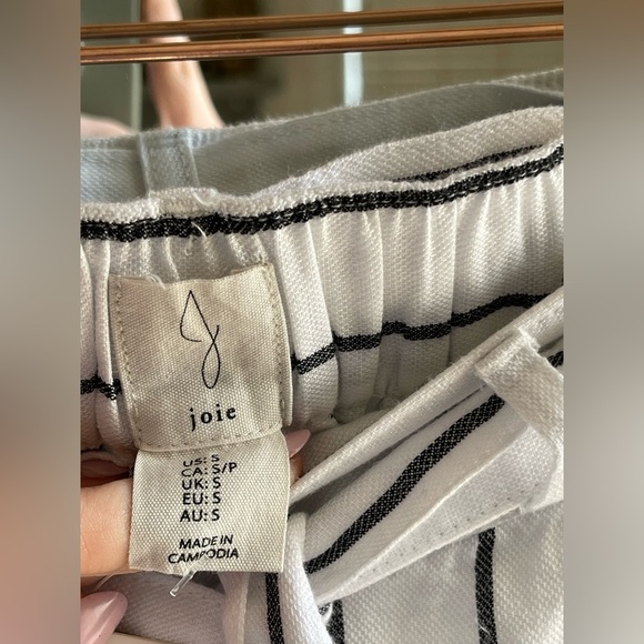 NWT Joie Blue and White Striped Nautical Hollis Pants w/ Belt - Picture 3 of 6